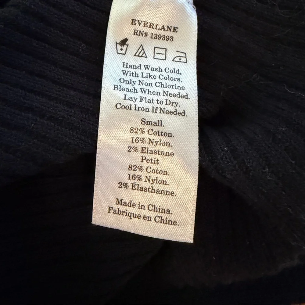 Everlane The Breton Ribbed Black & White Striped Sweater Small - Picture 8 of 8